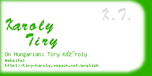 karoly tiry business card